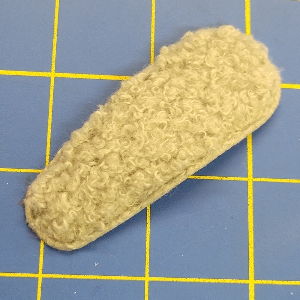 Fuzzy Clip Barette 3" Set of 2 Gray